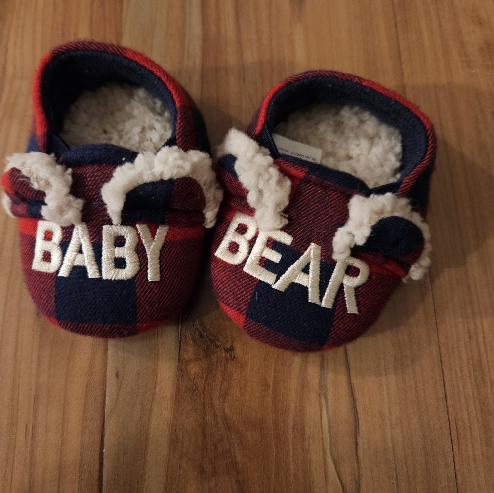 Plaid Baby Bear Kids Slippers 0-3 months